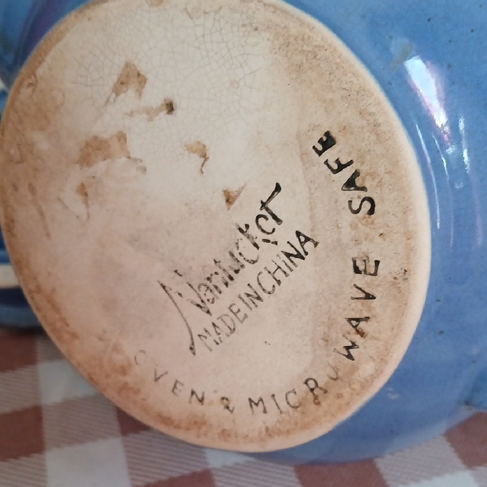 Ceramic Blue Teapot Nantucket - Picture 2 of 5